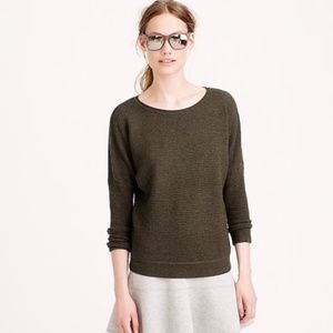 J. Crew army green rib-stitch dolman sweater